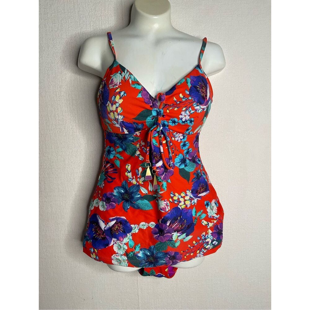 SEAFOLLY Trapeze Singlet Bikini‎ Top Bottom/Swimsuit / Set Orange Beach size 8